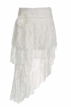 Azula Lace Ruffle Skirt - Y2K Summer, 90s Grunge, Retro Style, Pastel Goth, Y2K Party