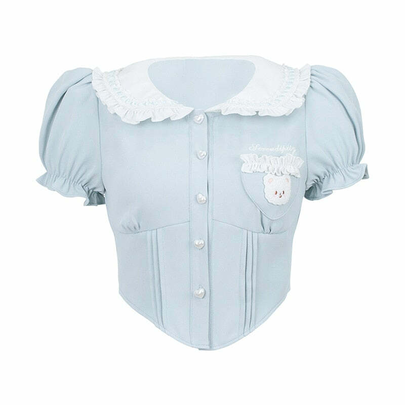 Baby Blue Dollette Bloomers Set - Y2K Summer, 90s Fashion, Grunge, Retro, Pastel Goth Outfits