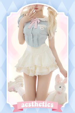 Baby Blue Dollette Bloomers Set - Y2K Summer, 90s Fashion, Grunge, Retro, Pastel Goth Outfits