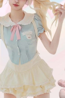 Baby Blue Dollette Bloomers Set - Y2K Summer, 90s Fashion, Grunge, Retro, Pastel Goth Outfits