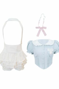 Baby Blue Dollette Bloomers Set - Y2K Summer, 90s Fashion, Grunge, Retro, Pastel Goth Outfits