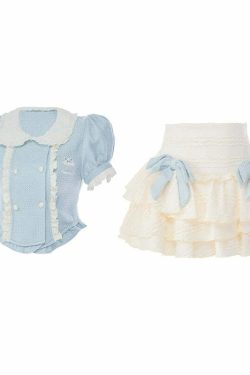 Baby Blue Dollette Y2K Skirt Set - 90s Grunge Summer Outfit, Retro Y2K Fashion