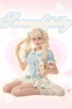 Baby Blue Dollette Y2K Skirt Set - 90s Grunge Summer Outfit, Retro Y2K Fashion