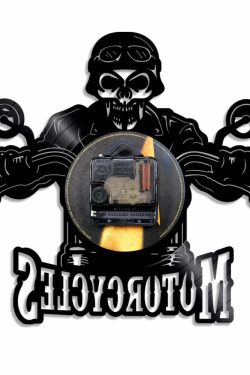 Badass Skull Biker Vinyl Record Wall Clock - Retro Y2K Grunge 90s Fashion Decor