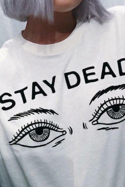 Barely Alive Y2K Grunge Baby Tee - Retro 90s Fashion, Summer Outfits, and Pastel Goth Style