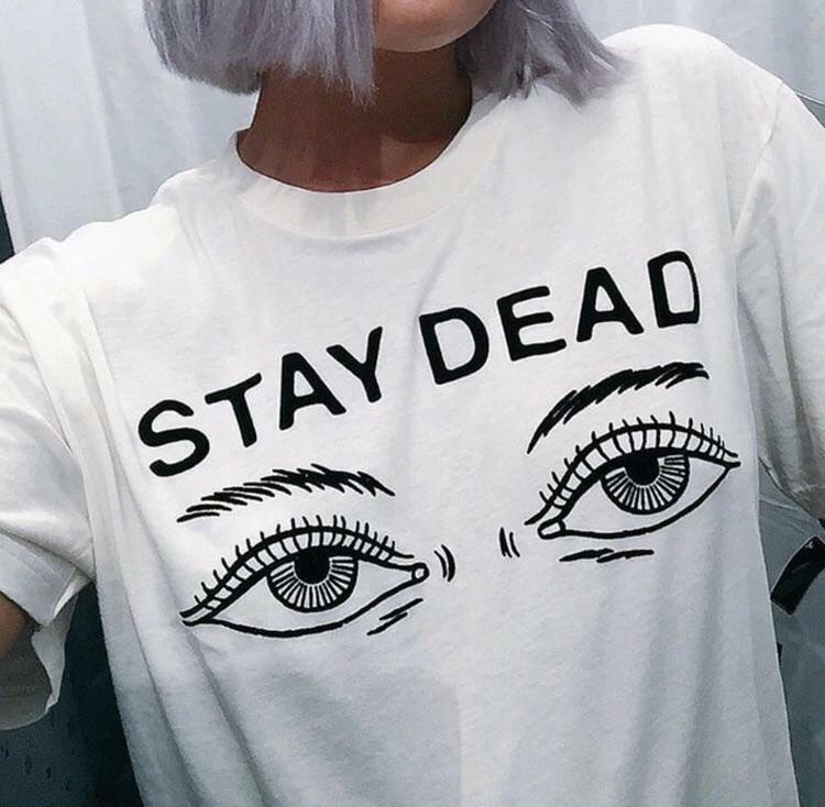Barely Alive Y2K Grunge Baby Tee - Retro 90s Fashion, Summer Outfits, and Pastel Goth Style