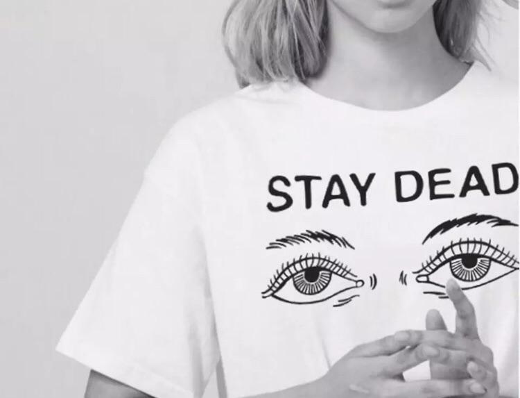 Barely Alive Y2K Grunge Baby Tee - Retro 90s Fashion, Summer Outfits, and Pastel Goth Style