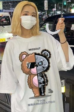 Bearminator Tee - Y2K Summer Grunge Outfit, 90s Fashion, Retro Style, Y2K Popstar, Gothic Y2