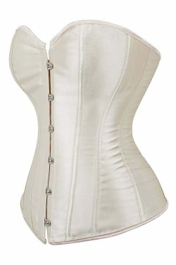 Beige Gothic Y2K Overbust Corset - Retro 90s Grunge Summer Outfit, Pastel Goth Fashion
