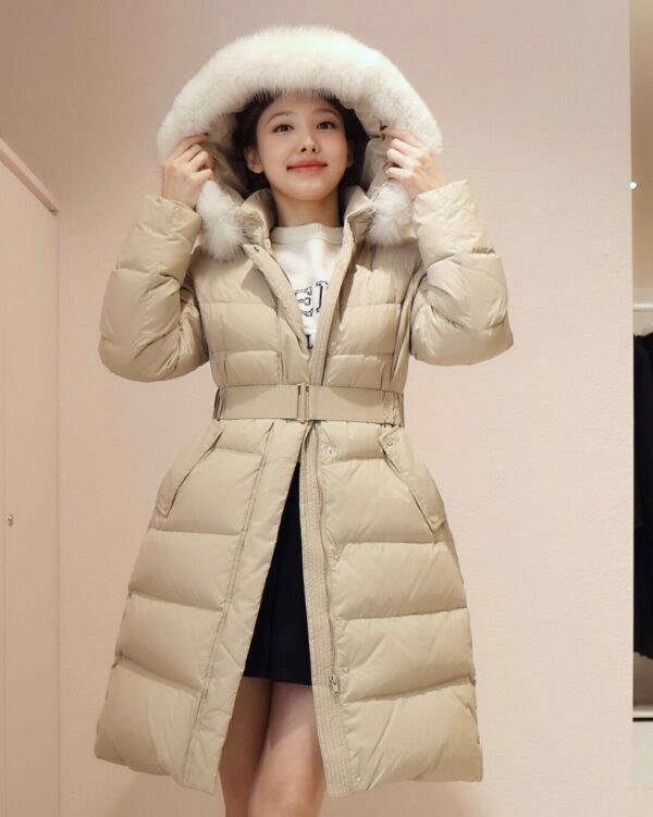 Beige Padded Winter Fur Coat | Y2K & 90s Fashion | Grunge, Retro, Pastel Goth, Y2K Pop