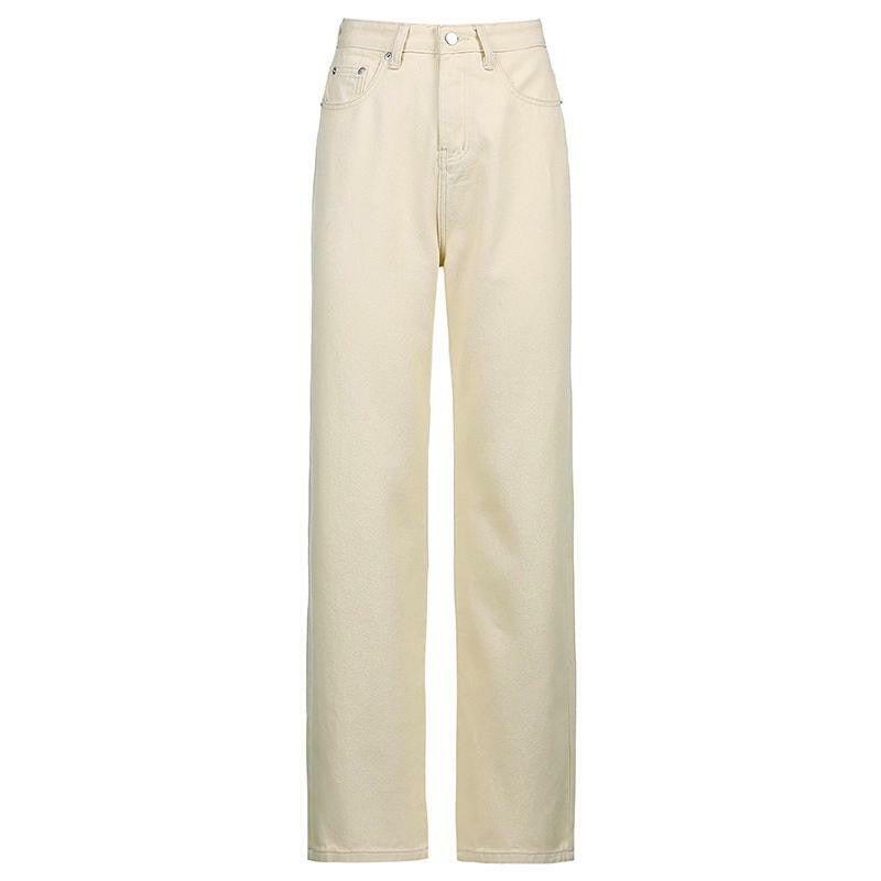 Beige Y2K Jeans - Retro 90s Grunge Summer Outfit, Y2K Fashion, Y2K Club & Party Look