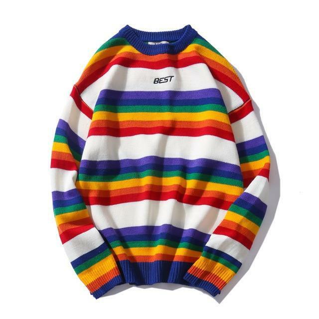 Best Rainbow Sweater - Y2K Summer, 90s Grunge, Retro Style, Pastel Goth, Y2K Popstar Outfit