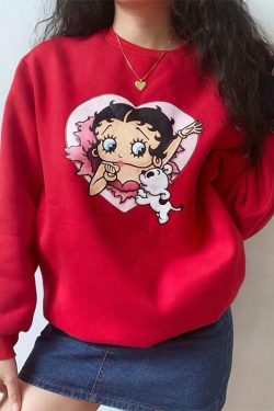 Betty Boop x Sour Puff Sweater - Y2K Grunge, 90s Retro, Pastel Goth, Summer Y2K Out