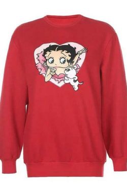 Betty Boop x Sour Puff Sweater - Y2K Grunge, 90s Retro, Pastel Goth, Summer Y2K Out