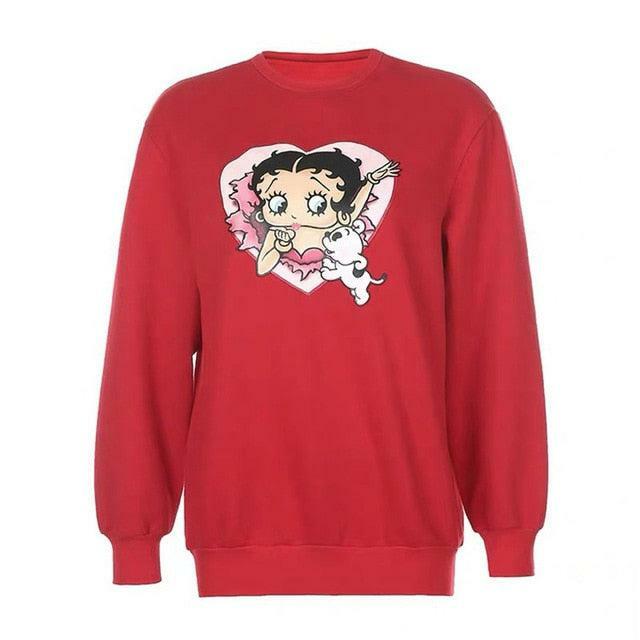 Betty Boop x Sour Puff Sweater - Y2K Grunge, 90s Retro, Pastel Goth, Summer Y2K Out