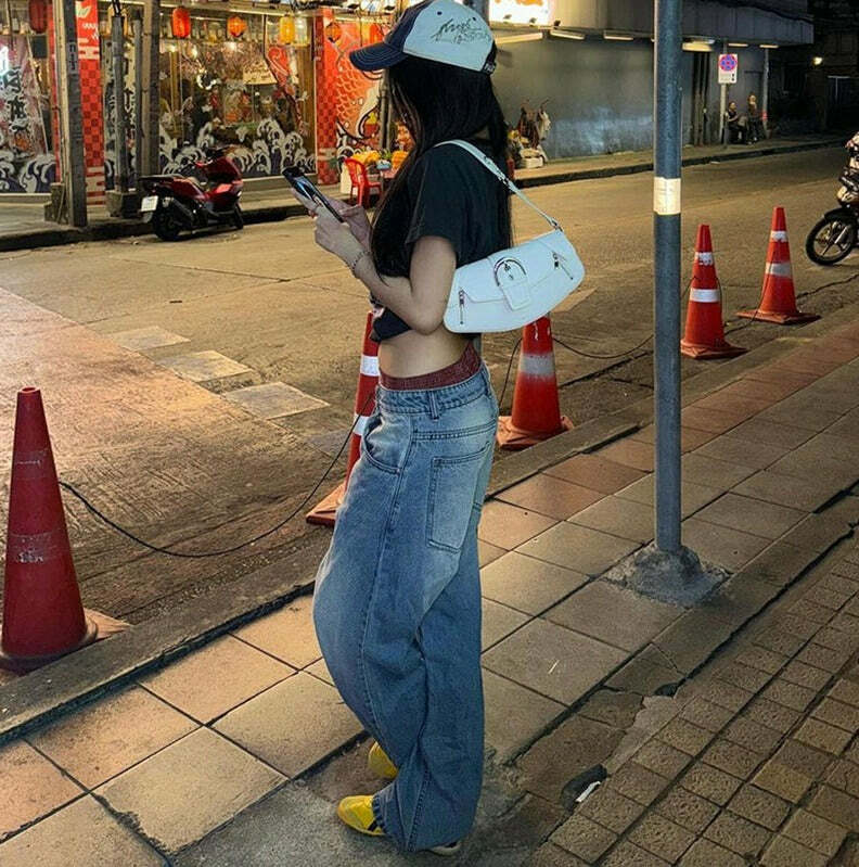Billie Letter Print Off Shoulder T-Shirt - Y2K Summer Grunge 90s Fashion Retro Style Top