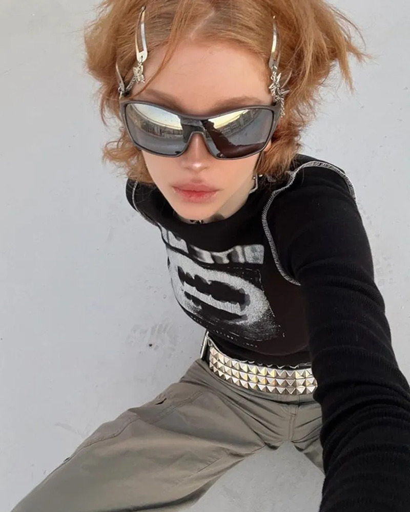 Bite Me Crop Top - Y2K Summer Grunge, 90s Retro, Pastel Goth, Y2K Party & Club Outfits