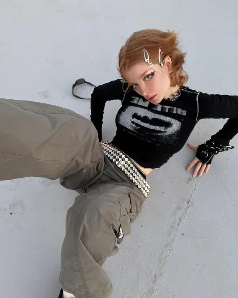 Bite Me Crop Top - Y2K Summer Grunge, 90s Retro, Pastel Goth, Y2K Party & Club Outfits