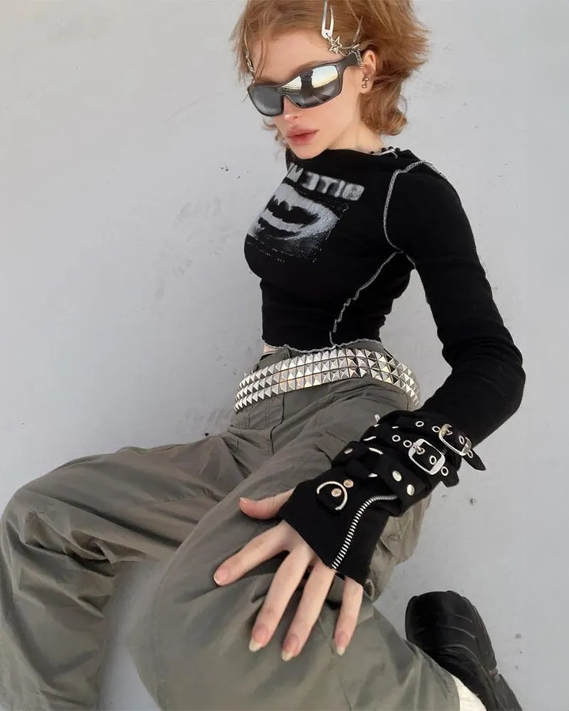 Bite Me Crop Top - Y2K Summer Grunge, 90s Retro, Pastel Goth, Y2K Party & Club Outfits