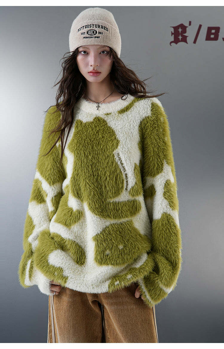 BJHG 'Feline Good' Sweater - Y2K Grunge, 90s Retro, Pastel Goth, Summer Y2K Out