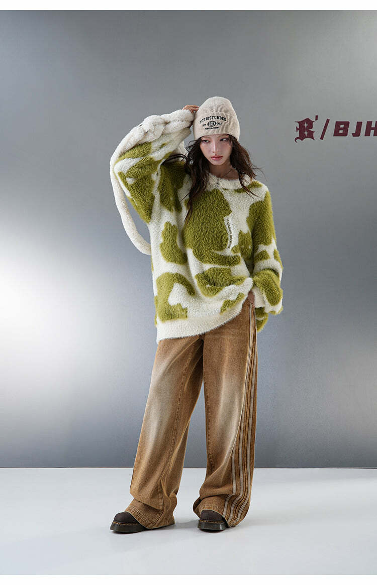 BJHG 'Feline Good' Sweater - Y2K Grunge, 90s Retro, Pastel Goth, Summer Y2K Out