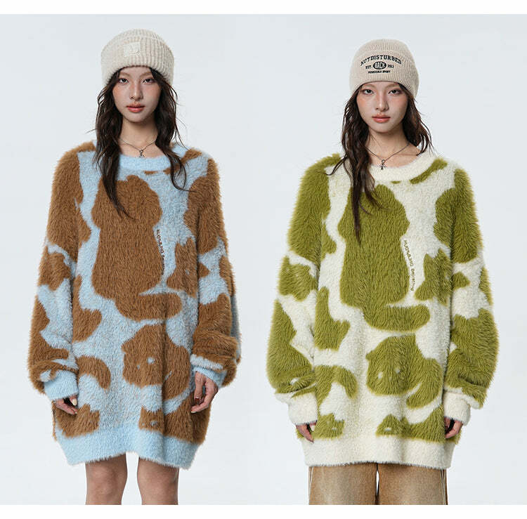 BJHG 'Feline Good' Sweater - Y2K Grunge, 90s Retro, Pastel Goth, Summer Y2K Out