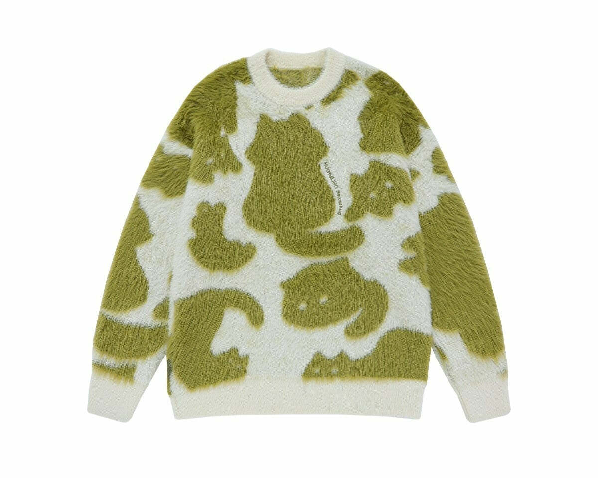 BJHG 'Feline Good' Sweater - Y2K Grunge, 90s Retro, Pastel Goth, Summer Y2K Out