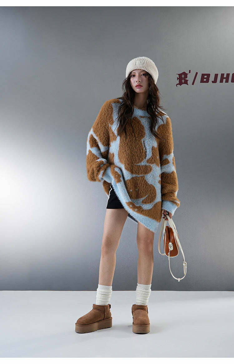 BJHG 'Feline Good' Sweater - Y2K Grunge, 90s Retro, Pastel Goth, Summer Y2K Out