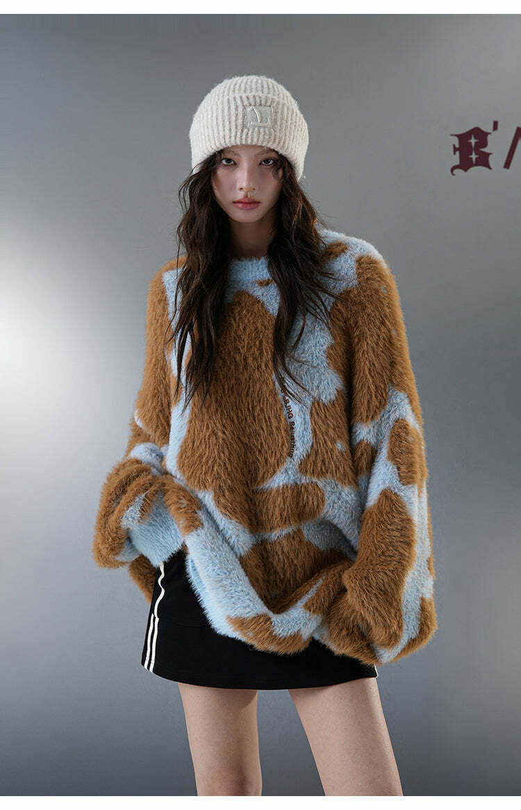 BJHG 'Feline Good' Sweater - Y2K Grunge, 90s Retro, Pastel Goth, Summer Y2K Out
