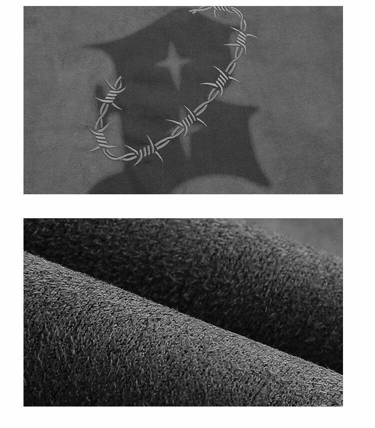 BJHG 'Thorns' Suede Tee - Y2K Grunge & 90s Fashion, Retro Summer Outfit, Gothic Y2K Style