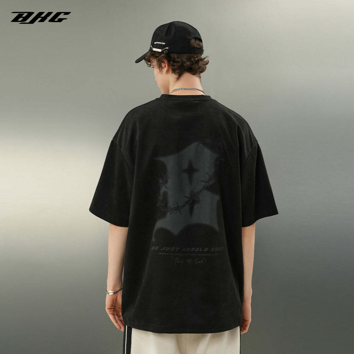 BJHG 'Thorns' Suede Tee - Y2K Summer Grunge, 90s Retro, Pastel Goth, Y2K Club