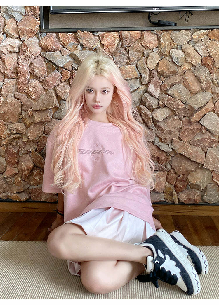 BJHG 'Thorns' Suede Tee - Y2K Summer Grunge, 90s Retro, Pastel Goth, Y2K Club