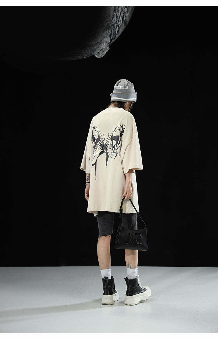 BJHG 3M Reflective Butterfly Tee - Y2K Summer Grunge, 90s Retro, Pastel Goth, Y2K Club