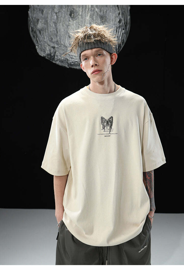 BJHG 3M Reflective Butterfly Tee - Y2K Summer Grunge, 90s Retro, Pastel Goth, Y2K Club
