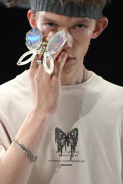 BJHG 3M Reflective Butterfly Tee - Y2K Summer Grunge, 90s Retro, Pastel Goth, Y2K Club