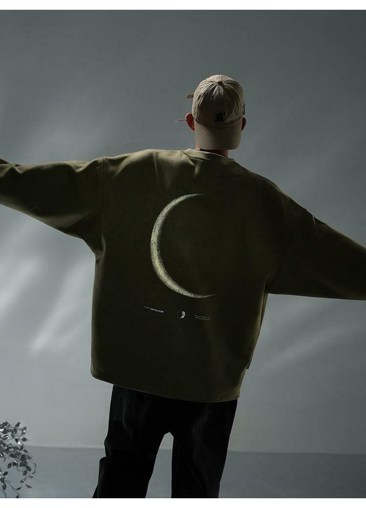 BJHG 3M Reflective Crescent Moon Sweatshirt - Y2K Grunge, 90s Fashion, Retro Style, Y2K Out