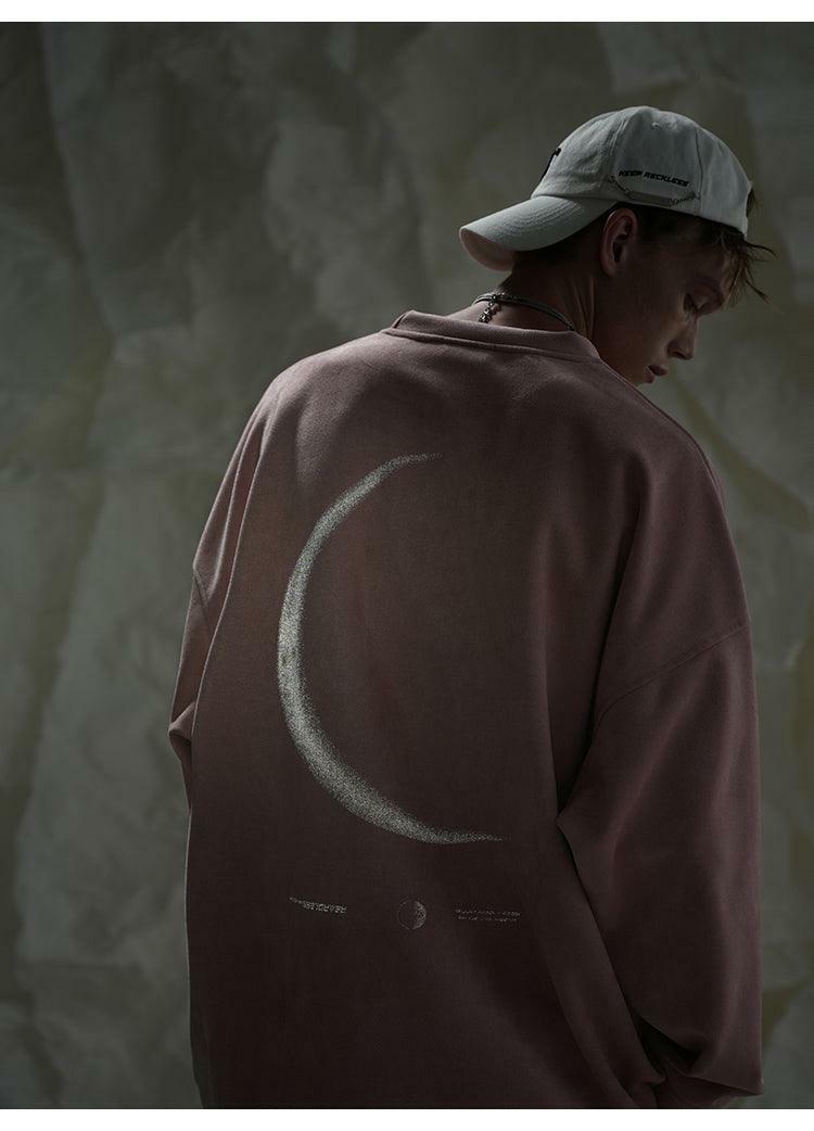 BJHG 3M Reflective Crescent Moon Sweatshirt - Y2K Grunge, 90s Fashion, Retro Style, Y2K Out