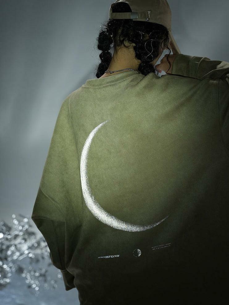 BJHG 3M Reflective Crescent Moon Sweatshirt - Y2K Grunge, 90s Fashion, Retro Style, Y2K Out
