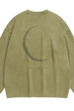 BJHG 3M Reflective Crescent Moon Sweatshirt - Y2K Grunge, 90s Fashion, Retro Style, Y2K Out