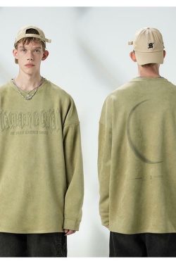 BJHG 3M Reflective Crescent Moon Sweatshirt - Y2K Grunge, 90s Fashion, Retro Style, Y2K Out