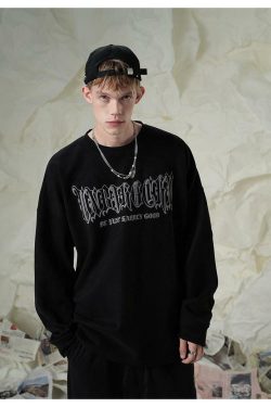 BJHG 3M Reflective Crescent Moon Sweatshirt - Y2K Grunge, 90s Fashion, Retro Style, Y2K Out