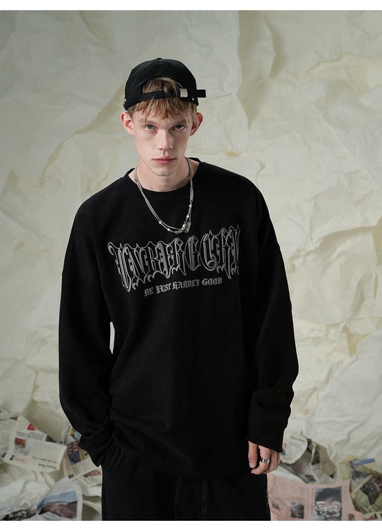 BJHG 3M Reflective Crescent Moon Sweatshirt - Y2K Grunge, 90s Fashion, Retro Style, Y2K Out