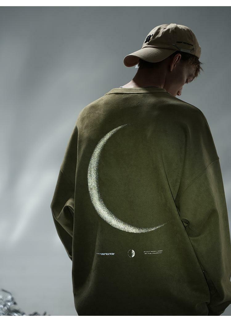 BJHG 3M Reflective Crescent Moon Sweatshirt - Y2K Grunge, 90s Fashion, Retro Style, Y2K Out