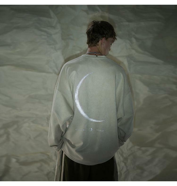 BJHG 3M Reflective Crescent Moon Sweatshirt - Y2K Grunge, 90s Fashion, Retro Style, Y2K Out