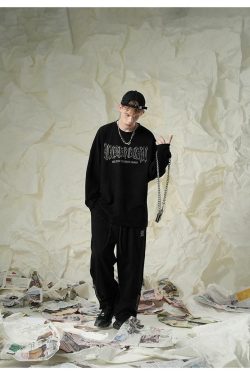 BJHG 3M Reflective Crescent Moon Sweatshirt - Y2K Grunge, 90s Fashion, Retro Style, Y2K Out