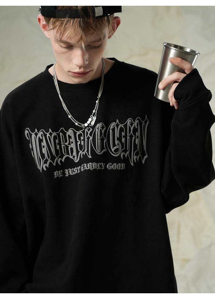 BJHG 3M Reflective Crescent Moon Sweatshirt - Y2K Grunge, 90s Fashion, Retro Summer Outfit