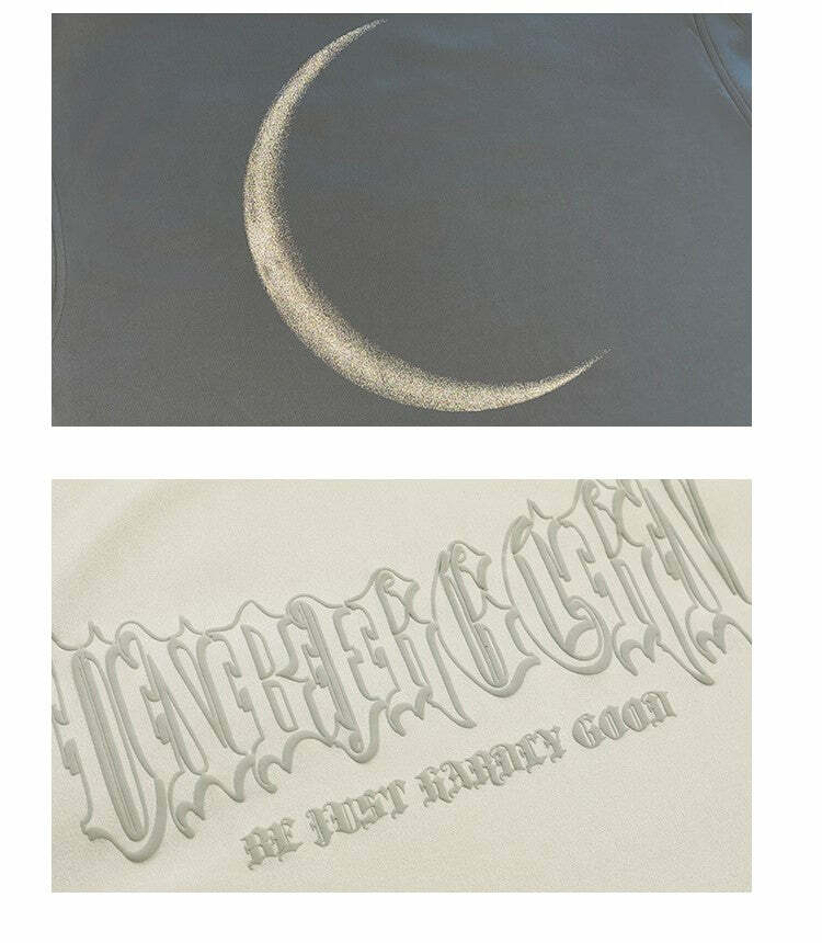 BJHG 3M Reflective Crescent Moon Tee - Y2K Summer Grunge, 90s Retro, Gothic Y2K Fashion