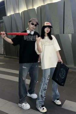 BJHG 3M Reflective Crescent Moon Tee - Y2K Summer Grunge, 90s Retro, Gothic Y2K Fashion