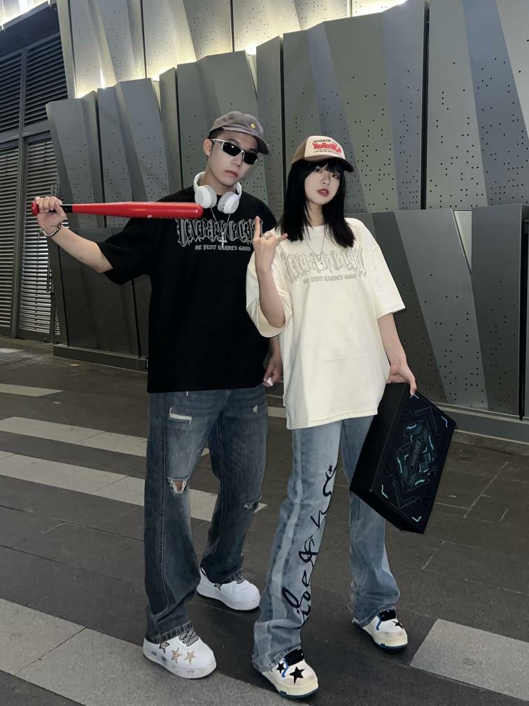 BJHG 3M Reflective Crescent Moon Tee - Y2K Summer Grunge, 90s Retro, Gothic Y2K Fashion