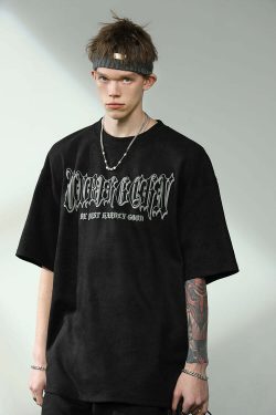 BJHG 3M Reflective Crescent Moon Tee - Y2K Summer Grunge, 90s Retro, Gothic Y2K Fashion